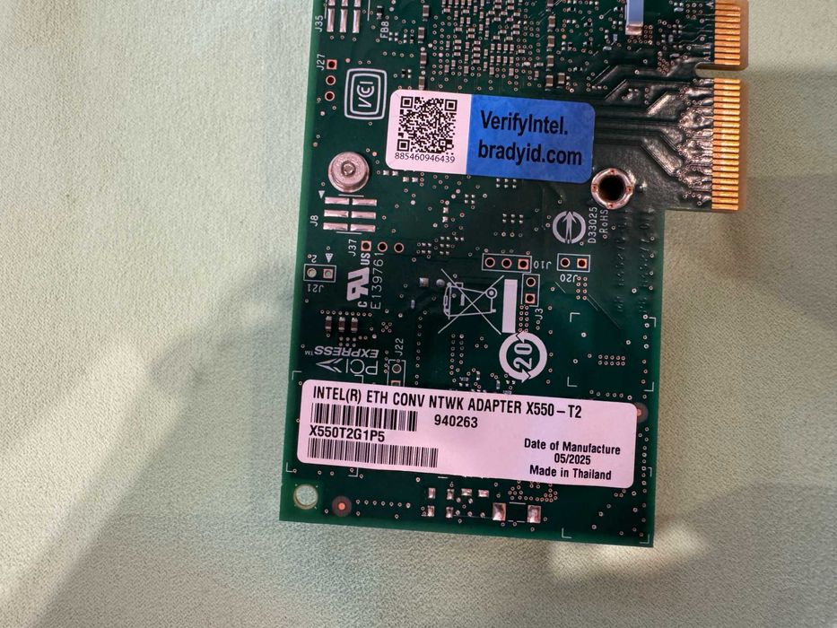 Intel X550-T2 Dual 10GbE RJ45 PCIe