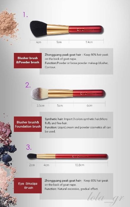 TZ Cosmetix Bordeaux Zestaw 9 profesjonalnych pędzli + etui
