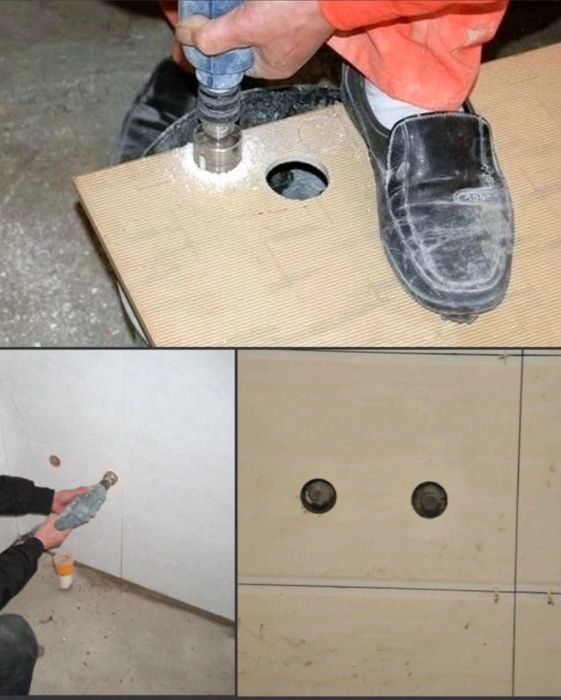 Brocas pedra azulejo vidro