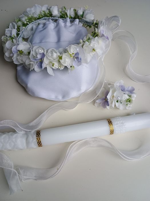 Wianek komunijny biały