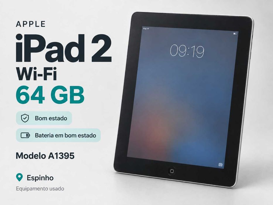 Apple iPad 2 Wi-Fi 64 GB — Bom estado — A1395