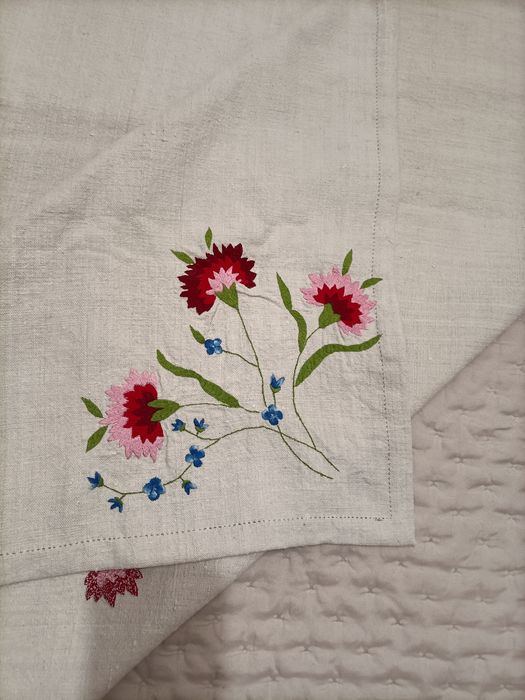 Toalhas Mesa de Linho com bordado flores