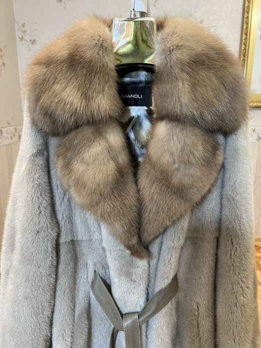 Норкова шуба Manoli Греція норка комір соболь