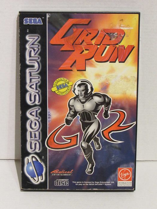 Caixa e manual Sega Saturn Grid Run