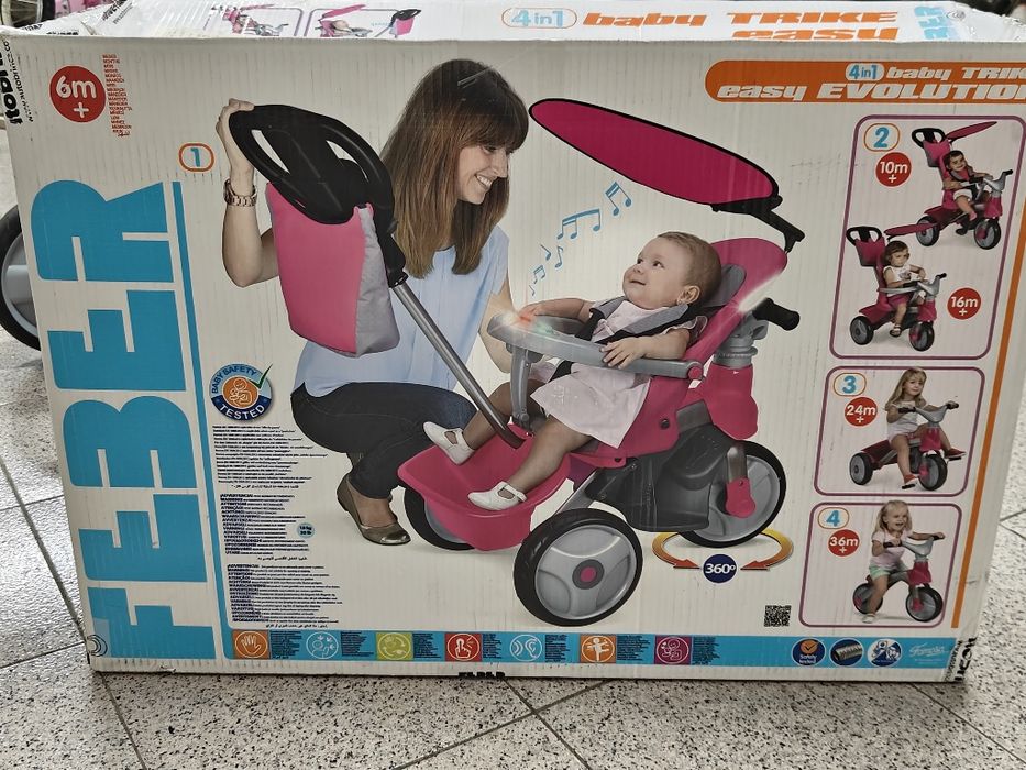 Triciclo 4 em 1 Baby Feber Trike Premium Rosa