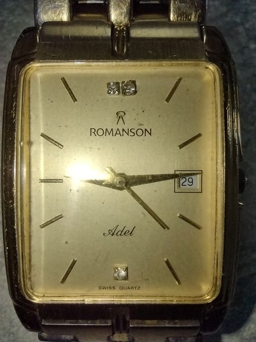 Годинник  Швейцарія ROMANSON Adel , сапфірове скло, Позолота 23ct