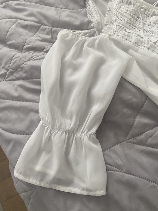 Piękna bluzka letnia hiszpanka boho szyfonowa varlesca  koronka 36-38