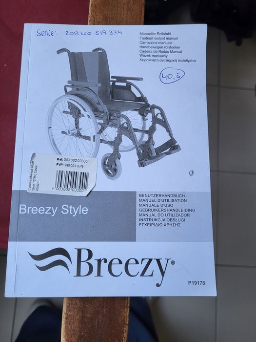 Cadeira de rodas breezy (nova)