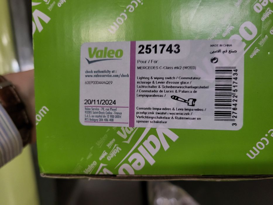 Comutador Valeo C220 para Mercedes W203, ref. 2035450110