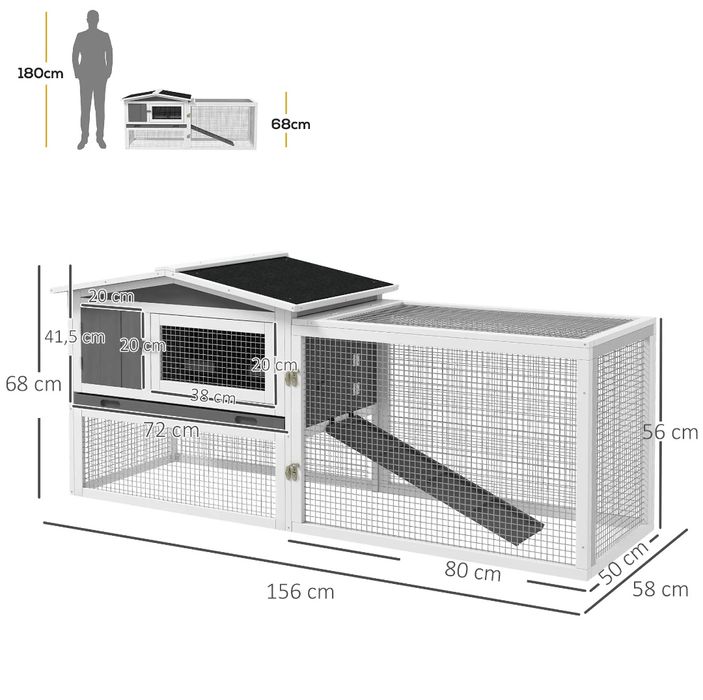 Klatka, wybieg  dla królików, małych zwierząt  PawHut