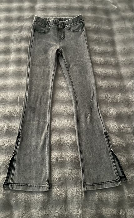 Spodnie dziewczęce jeansowe, szeroka nogawka, dzwony 128 cm, 7-8 lat