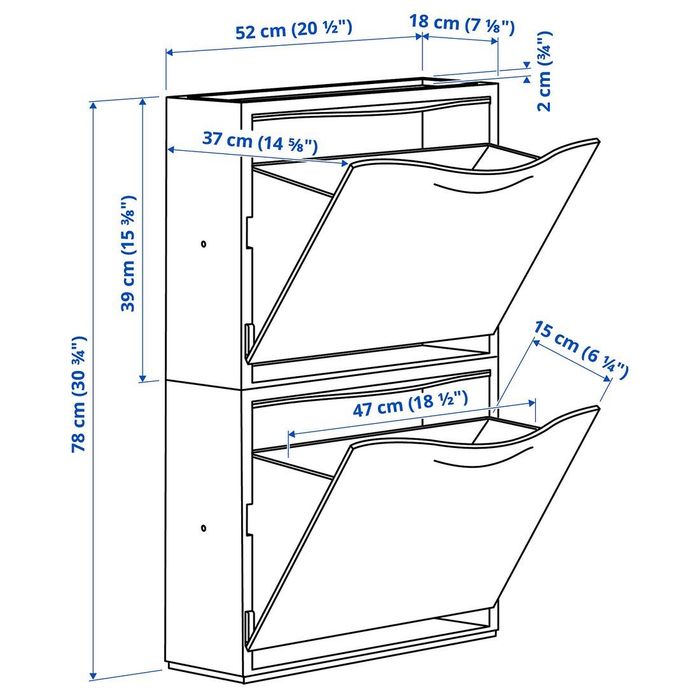 2 Sapateiras/arrumação IKEA TRONES brancas