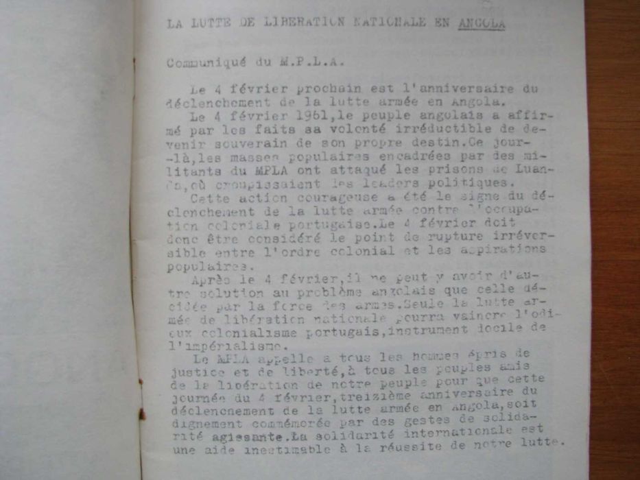 Angola - La lutte de libération nationale
