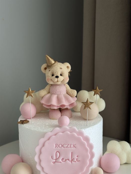Miś w sukience Figurka na tort
