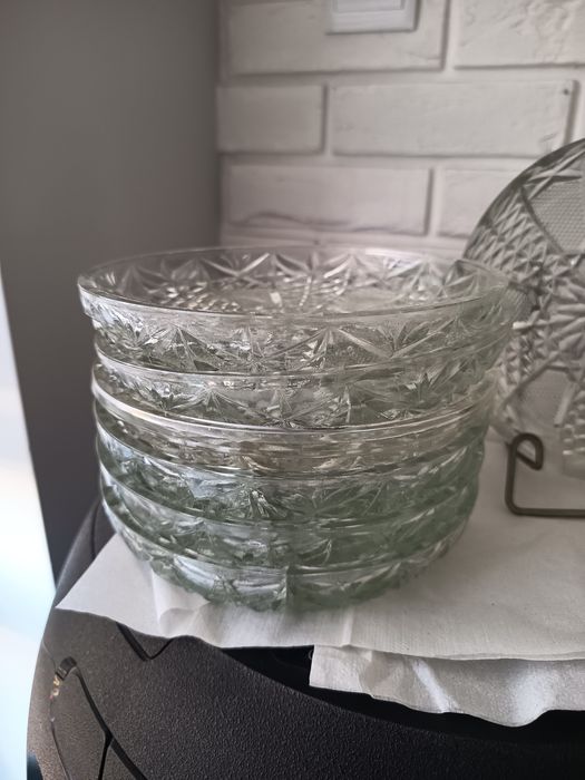 Kryształ 7 szt  talerzyki deserowe