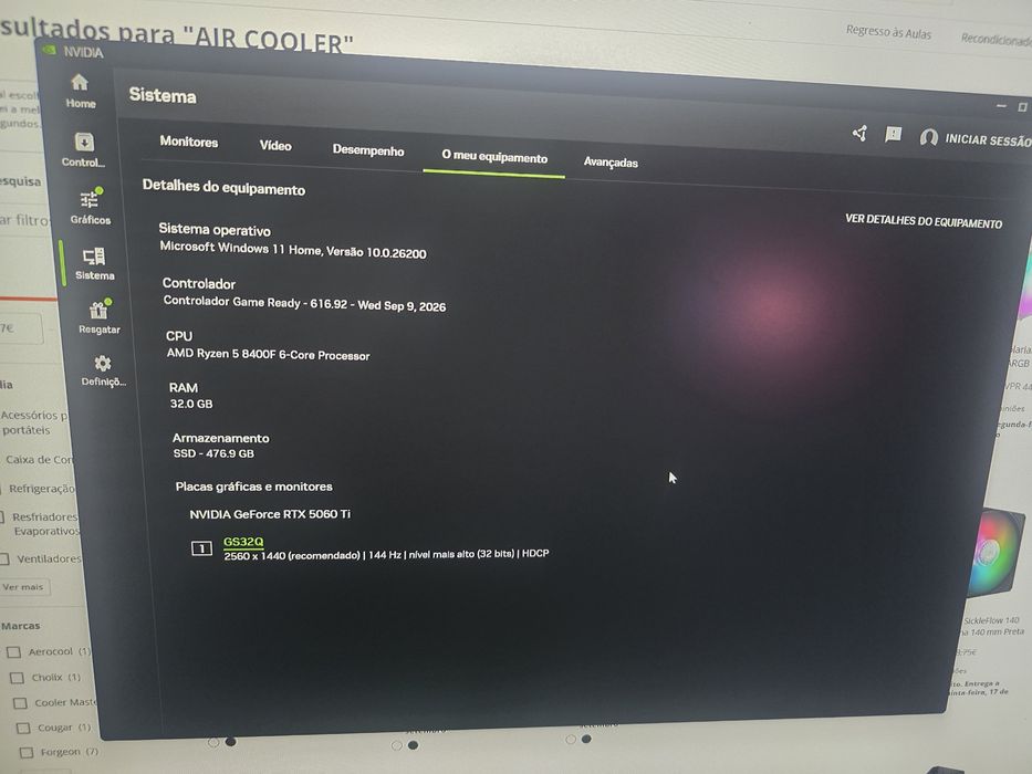RTX5060Ti  8Gb zotac com caixa e fatura pouco uso