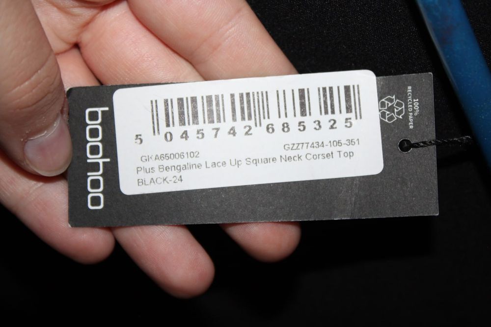Корсетний топ зі шнурівкою та квадратним вирізом 5XL-6XL BOOHOO