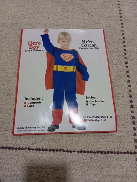 Fato de carnaval Super homem tamanho 3/4 Anos