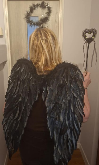 Zestaw Skrzydeł Anioła Czarne 40 cm x 21 cm Przebranie