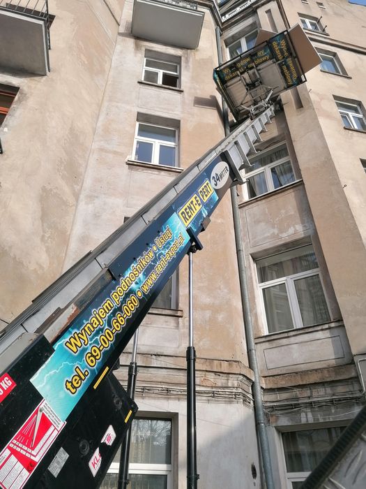 Wynajem usługi podnosnik podnośników koszowych, winda meblowa dekarska