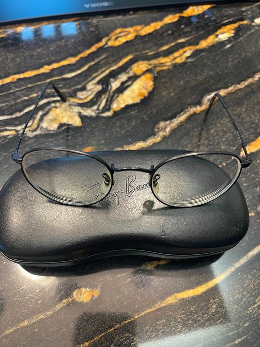 Armação de óculos redonda preta Ray Ban