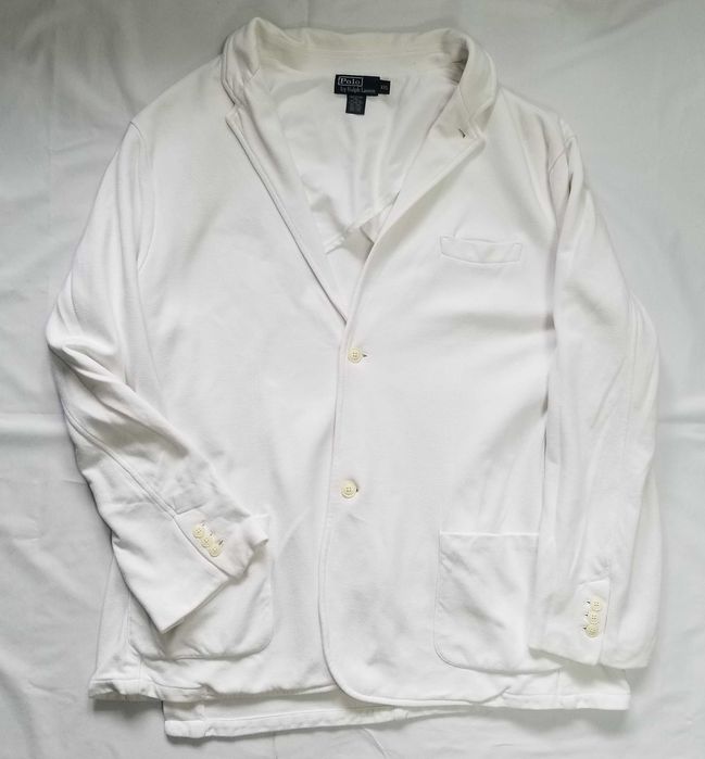 Стильный белый мягкий пиджак кардиган Polo Ralph Lauren ( XXL / 120 см)