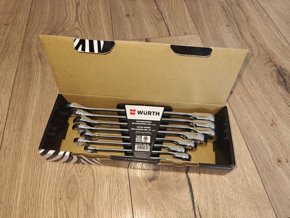 Wurth Nowy zestaw kluczy płasko oczkowych 8 sztuk