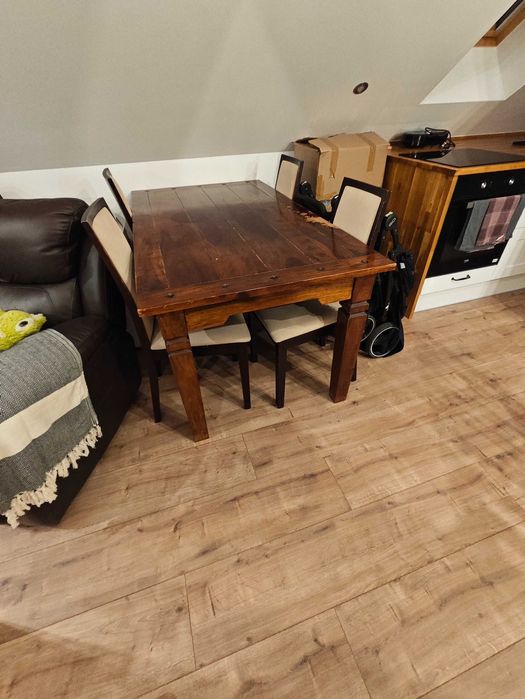 Stół Kolonialny Almi Decor drewno z okuciami 160cmx100cm