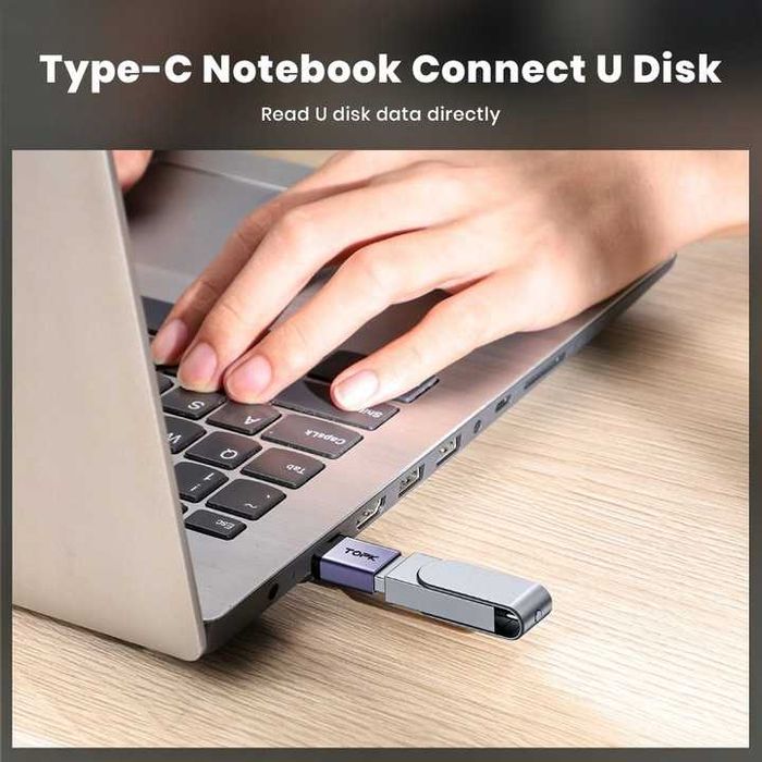 Adapter Przejściówka USB 3.0 - USB typ C OTG TOPK USB - USB C