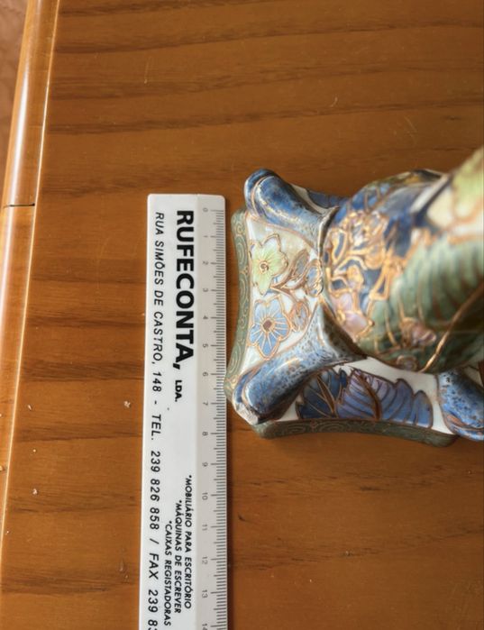 Castiçal porcelana oriental floral