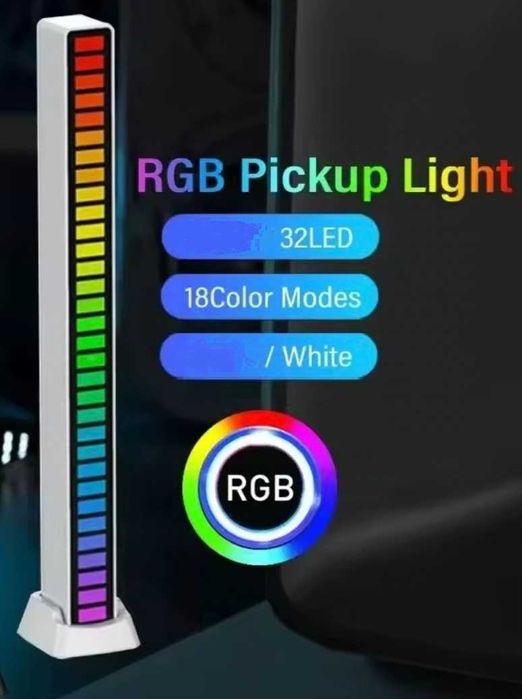 Еквалайзер rgb,світодіодний еквалайзер 32 led,светомузыка от звука.