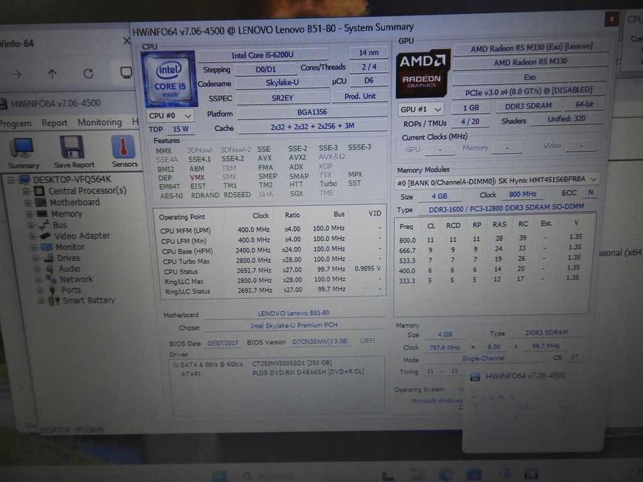 Материнская плата – Lenovo B51-80 / E51-80 "(LA-D101P)" Intel i5-6200U