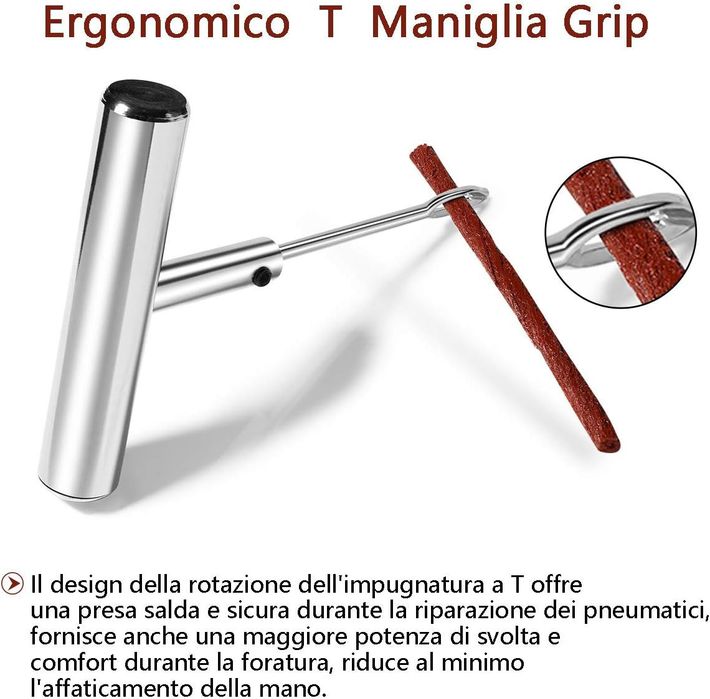 Kit reparação pneu automóvel com 22 acessórios e estojo NOVO