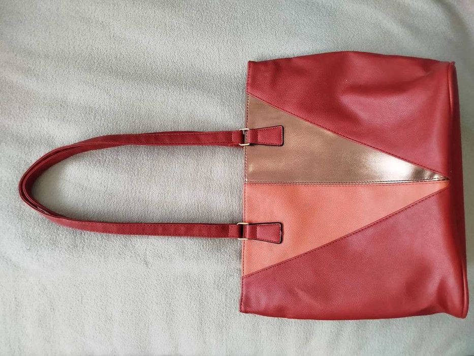 Сумка-шопер Jaenig GmbH (Німеччина) червона шкіряна в ідеальному стані