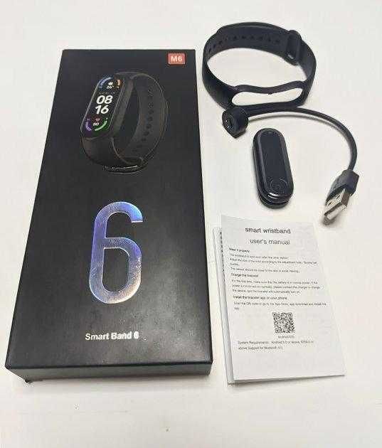 Фитнес-Часы Трекер M6 Браслет Часы Smart Band Пульс Давление Спорт