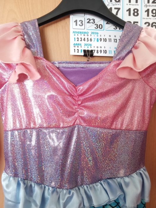 Vestido criança Sereia 7 anos