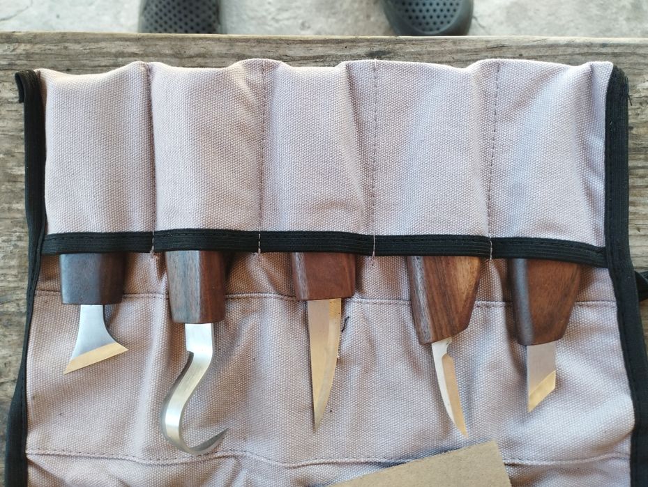 Набір з 5 стамесок, долот, різців, для різьблення по дереву