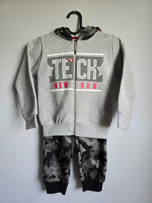 Dres chłopięcy sportowy Elnino, ciepły komplet 110cm Bluza Spodnie