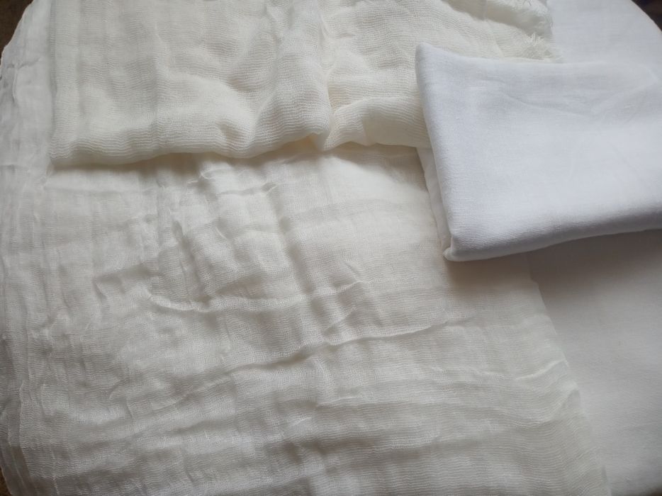 Отрезы тканей СССР.Гипюр. Атлас. Ткань на полотенце. Отрез Марли.