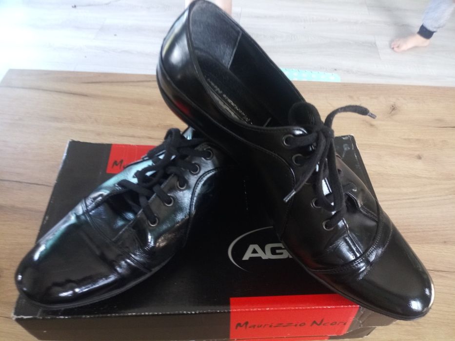 Buty męskie czarne skórzane rozmiar 44 AGDA