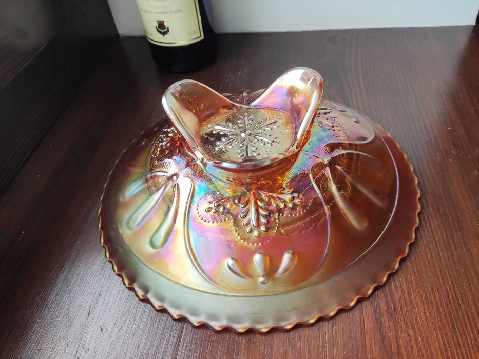 Patera ze szkła iryzującego CARNIVAL nr 4 ok 1900r