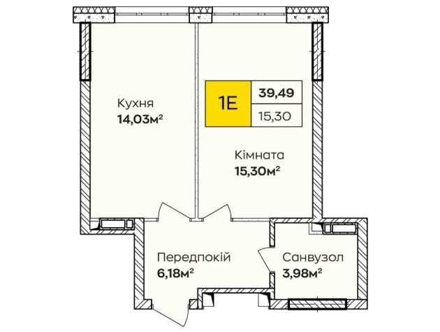 1-кімнатна квартира за адресою (площа 39,5 м²) - Atlanta.ua - фото 4