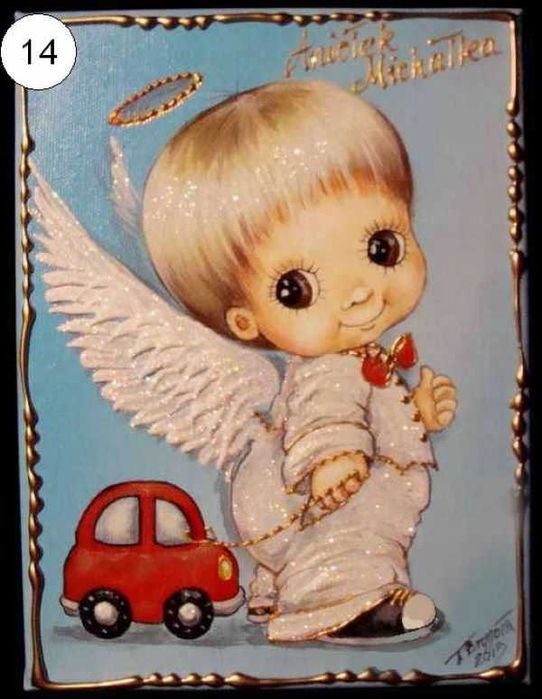 Aniołek obrazek dedykacja grawer pamiątka chrzest