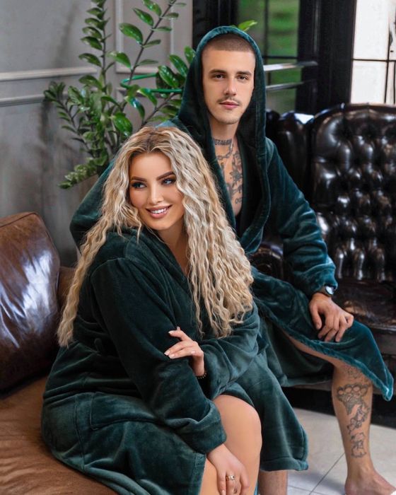 Халат чоловічий / жіночий махровий . Теплі халати однотонні