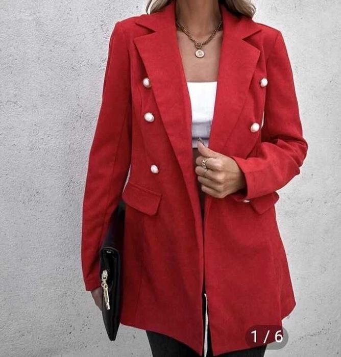 Casaco/Blazer - SHEIN (Vermelho; Tamanho XS)