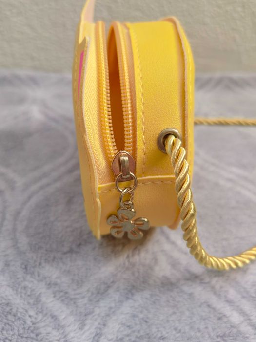 Bolsa de ombro, amarela, gato, para meninas