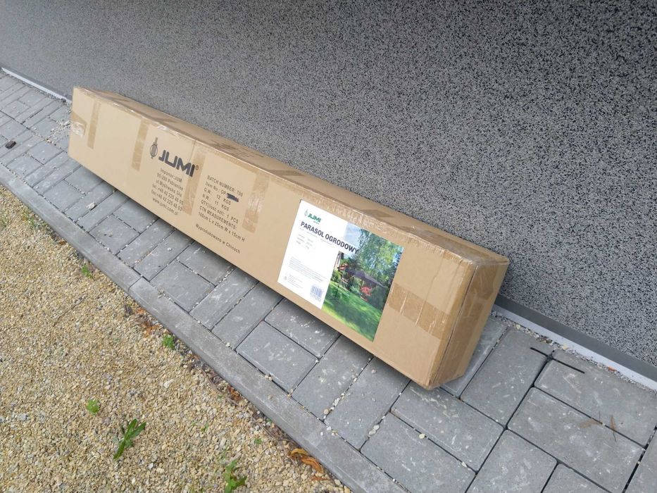 HIT Parasol ogrodowy 300 cm BEŻ wiszący stojący obrotowy 3m + stelaż