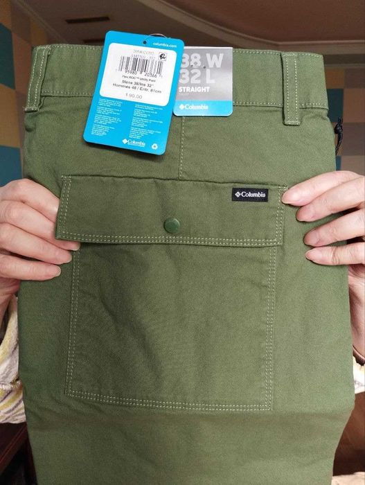 Columbia L Оригинал Новые Джинсы Штаны Зеленые Коттон W38 L32