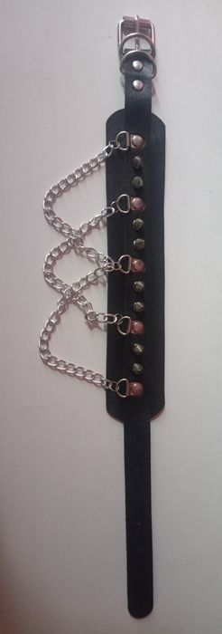 Czarna obroża / choker z łańcuszkami – styl gothic/punk