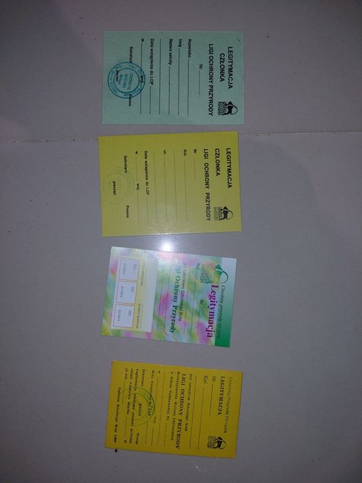 Liga ochrony przyrody legitymacja cztery sztuki